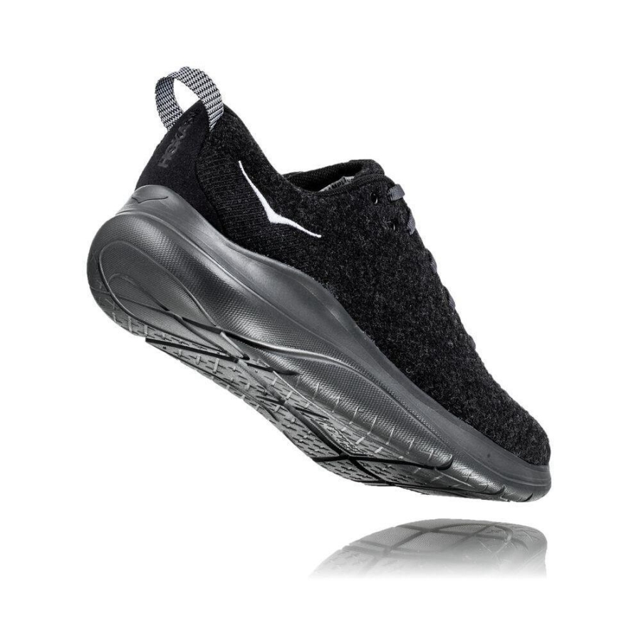 Hoka Hupana Flow Wool Men's Running Shoes Black | IL83591VE