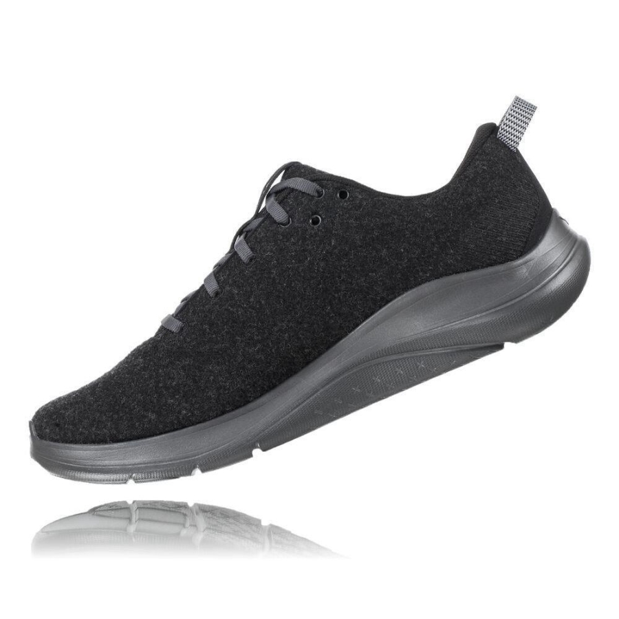 Hoka Hupana Flow Wool Men's Running Shoes Black | IL83591VE