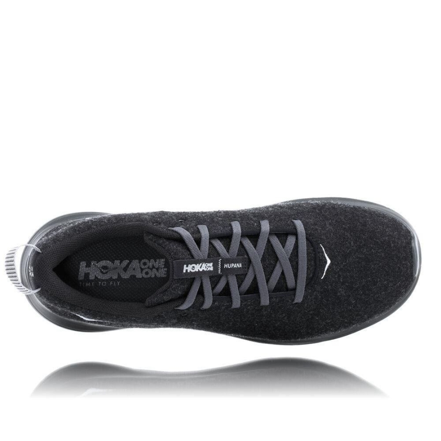 Hoka Hupana Flow Wool Men's Running Shoes Black | IL83591VE