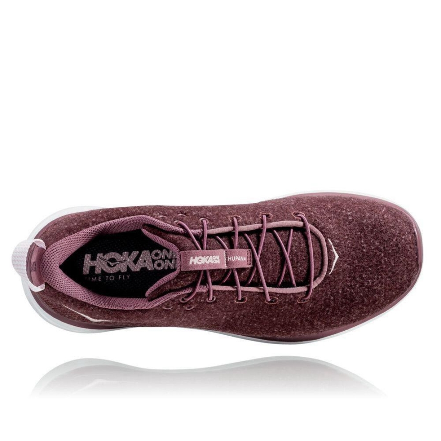 Hoka Hupana Flow Wool Women's Walking Shoes Burgundy | IL17249JV