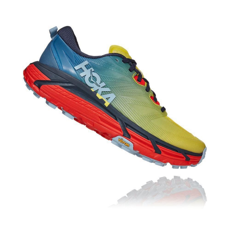 Hoka Mafate Speed 3 Men's Trail Running Shoes Blue / Yellow | IL64297VW