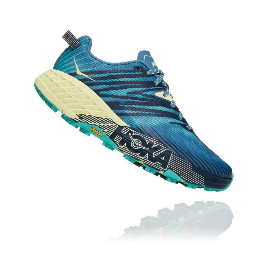 Hoka Speedgoat 4 Women's Running Shoes Blue / Yellow | IL50923GQ