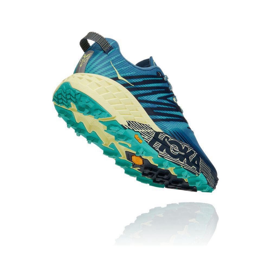 Hoka Speedgoat 4 Women's Running Shoes Blue / Yellow | IL50923GQ