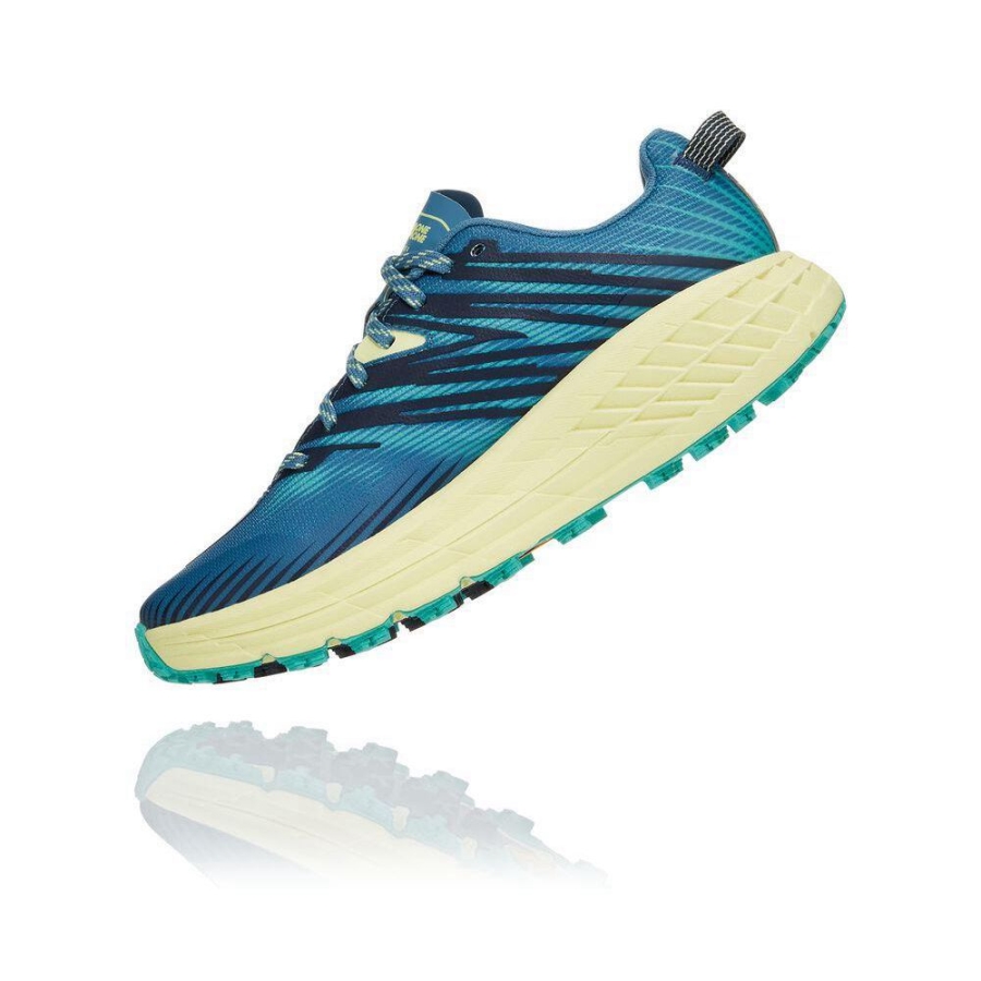 Hoka Speedgoat 4 Women's Running Shoes Blue / Yellow | IL50923GQ