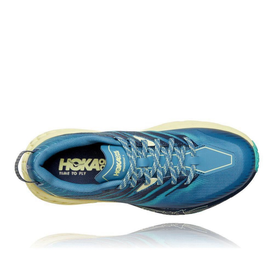 Hoka Speedgoat 4 Women's Running Shoes Blue / Yellow | IL50923GQ