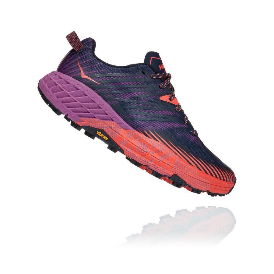 Hoka Speedgoat 4 Women's Running Shoes Navy / Red / Purple | IL94278UD