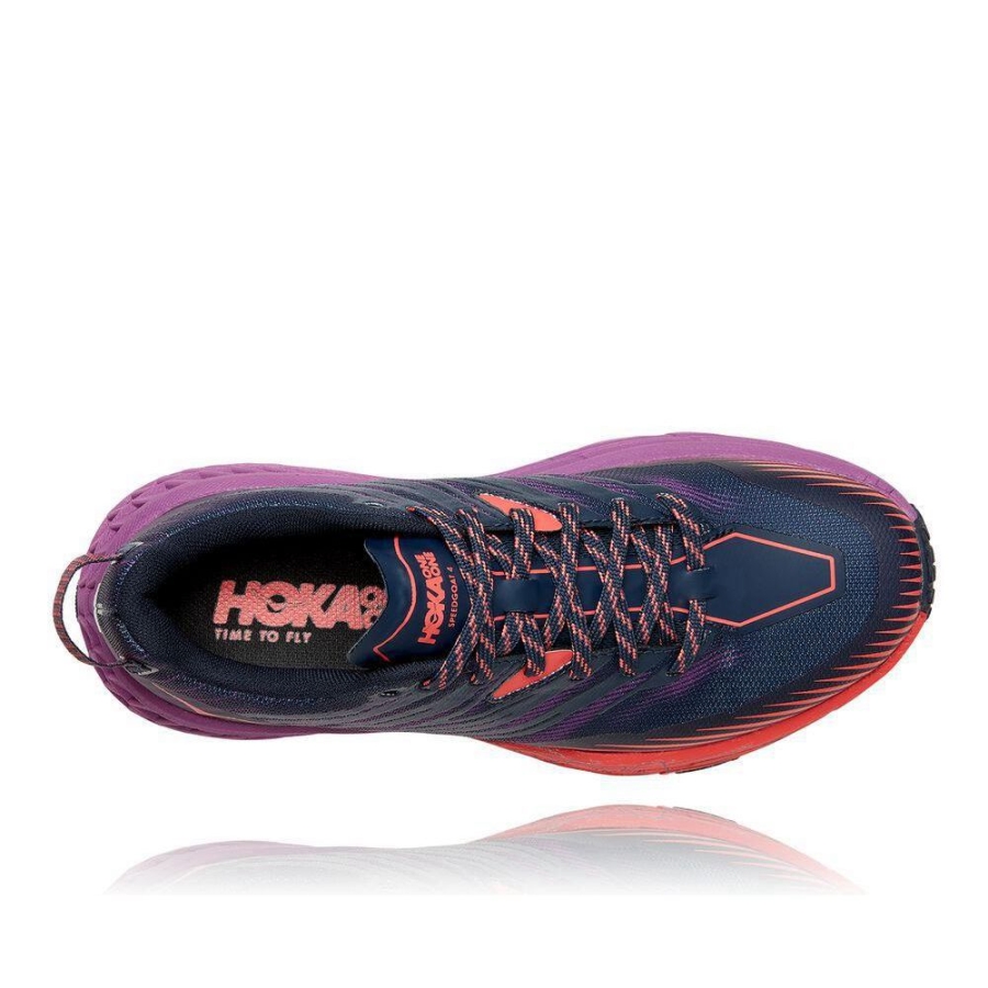 Hoka Speedgoat 4 Women's Running Shoes Navy / Red / Purple | IL94278UD