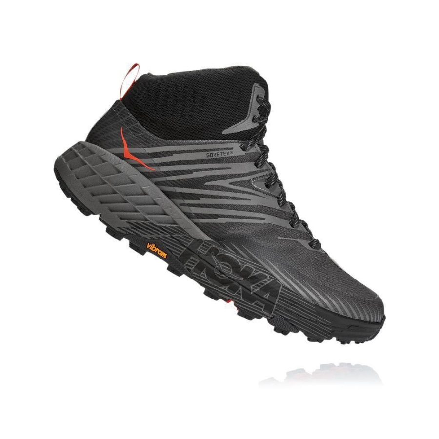 Hoka Speedgoat Mid 2 GTX Men's Hiking Boots Grey / Black | IL74830EQ