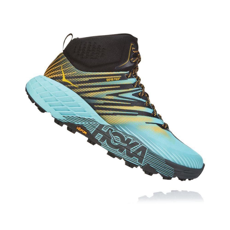 Hoka Speedgoat Mid 2 GTX Women's Sneakers Blue / Black / Gold | IL61730IJ