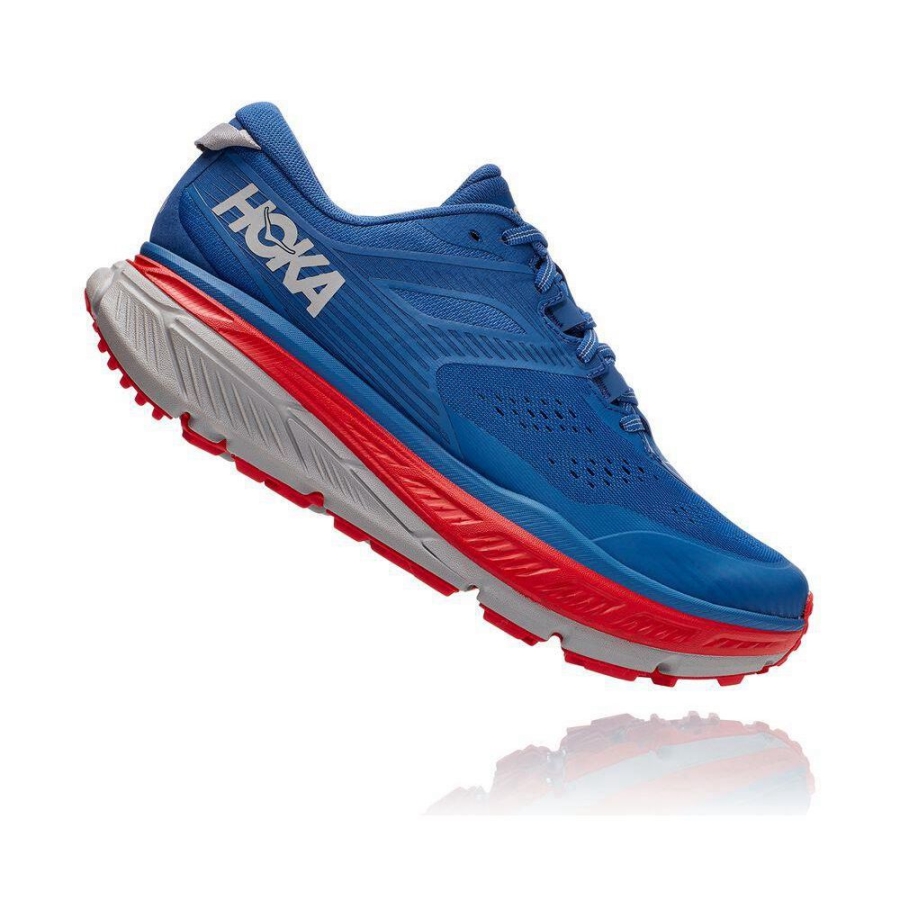 Hoka Stinson ATR 6 Men's Hiking Shoes Blue / Red | IL37548SF